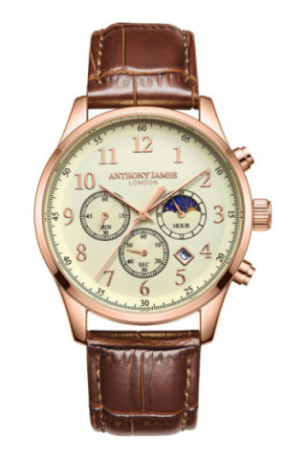 Chronographe Moonphase Edition Limitée Doré Rose et Blanc 43 mm