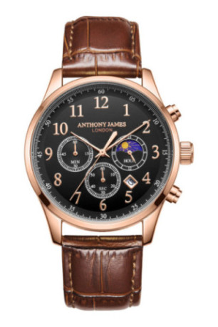 Montre Chronographe Moonphase Limited Edition Noir et Or Rose 43 mm