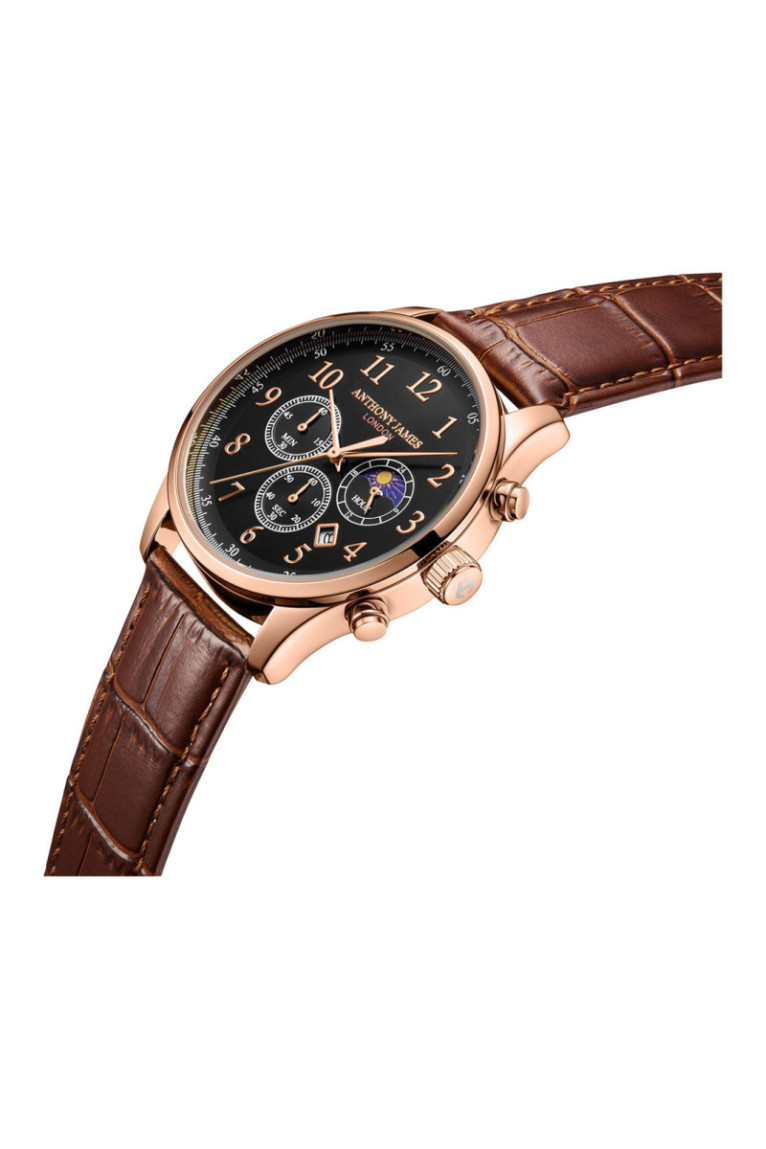 Montre Chronographe Moonphase Limited Edition Noir et Or Rose 43 mm