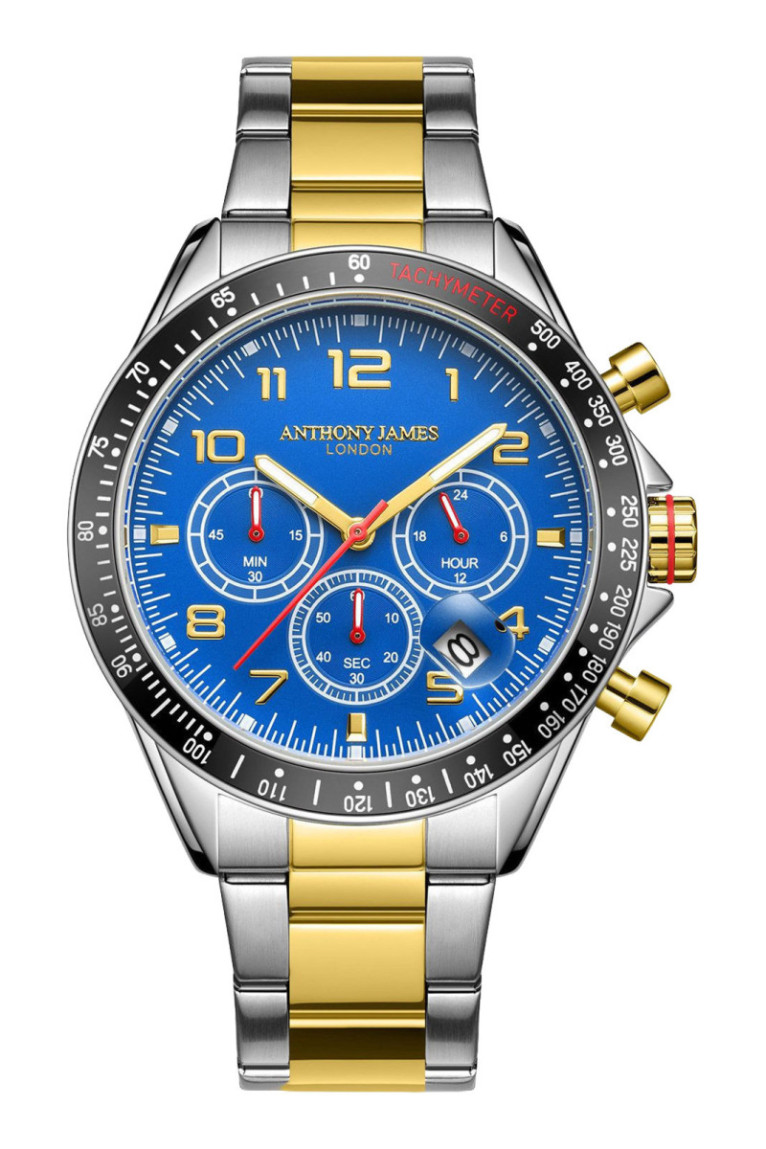 Chronographe Tachymètre Limited Edition Bicolore Bleu et Doré 43 mm