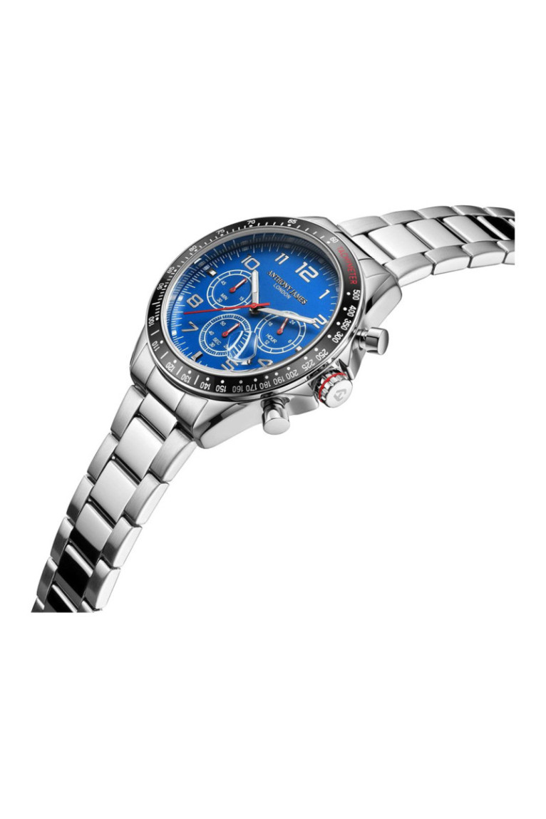 Montre chronographe Tachymeter Chrono Bleu acier 43 mm