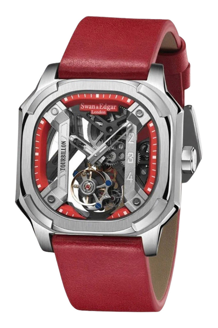 Montre automatique Teddy Vortex Rouge 43 mm