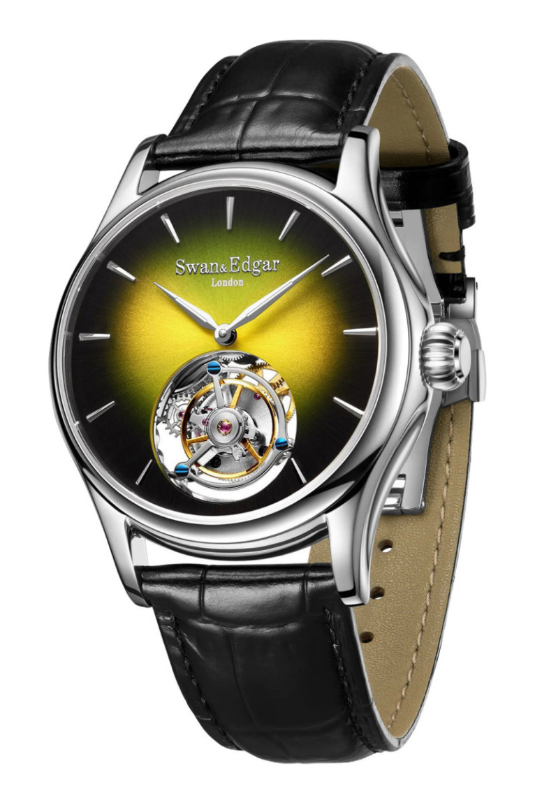 Montre Tourbillon Édition Limitée Jaune et Noir 42 mm