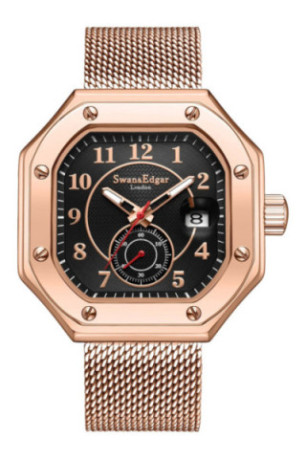 Montre automatique Currey Quadrant Or rose 45 mm