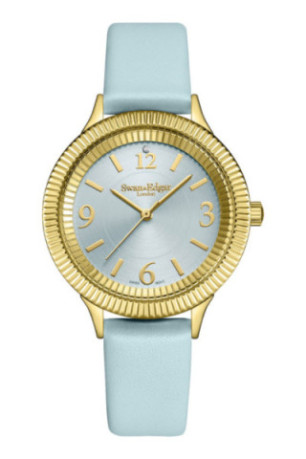 Montre Boudica Crown Diamond Bleu ciel et doré 38 mm