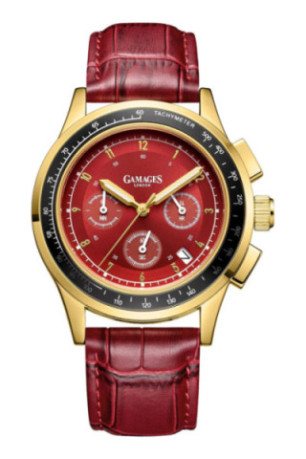 Montre Marlowe Or et Rouge 43 mm