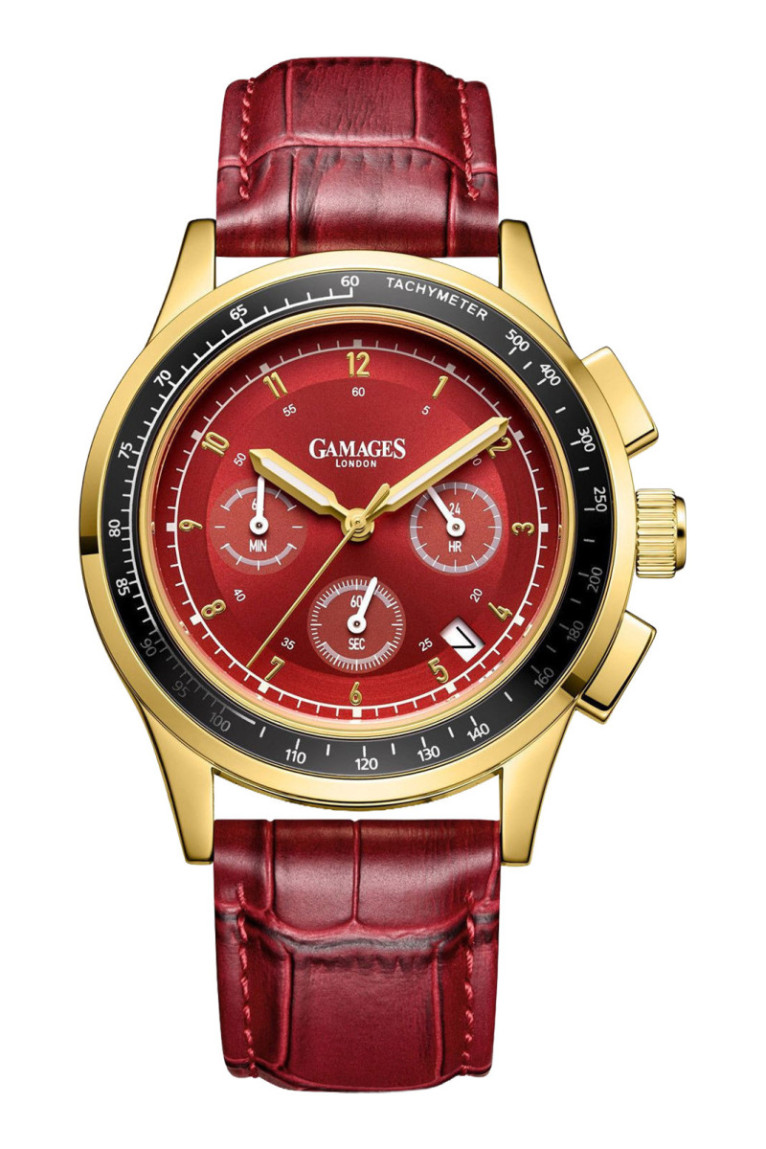 Montre Marlowe Or et Rouge 43 mm