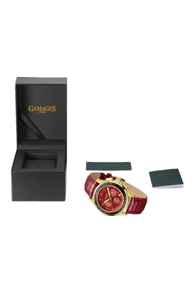 Montre Marlowe Or et Rouge 43 mm