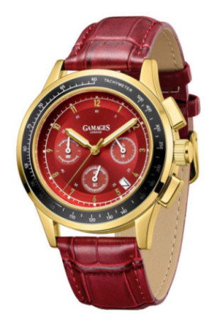 Montre Marlowe Or et Rouge 43 mm