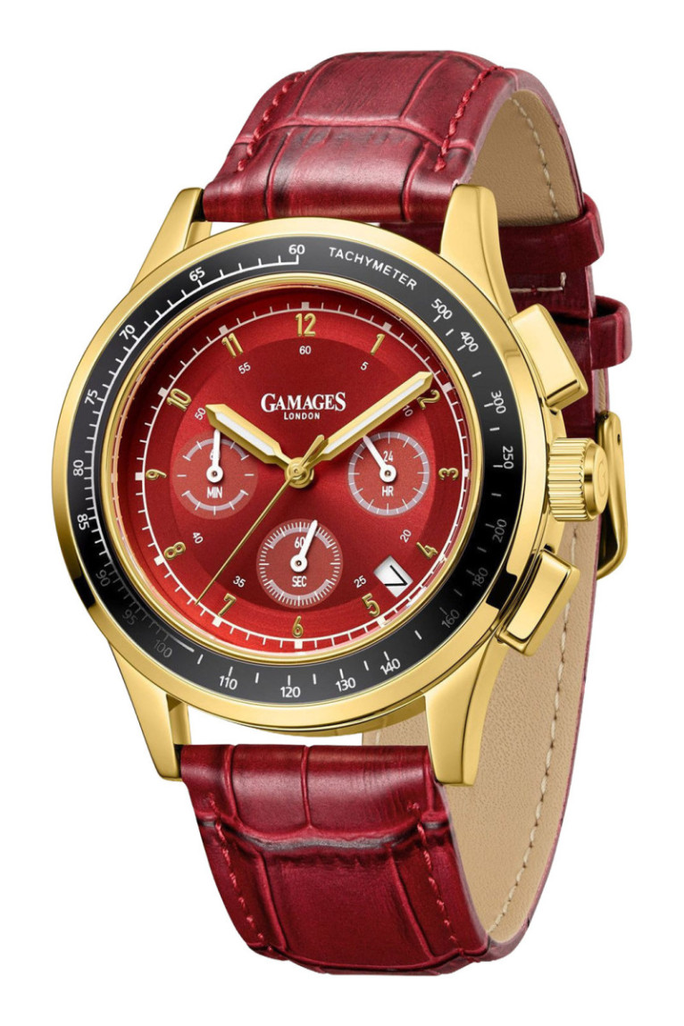 Montre Marlowe Or et Rouge 43 mm