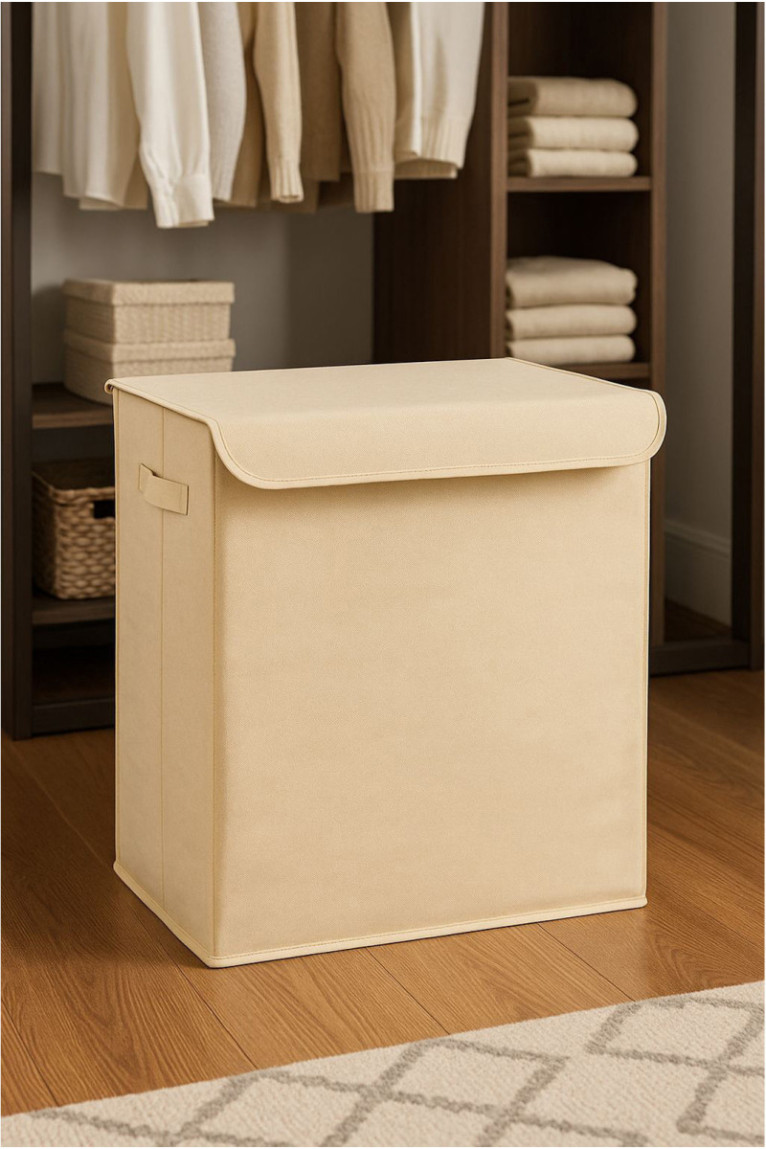 Boîte de rangement en feutre - Crème