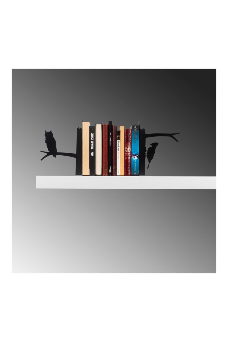 Serre-livres en métal - Noir