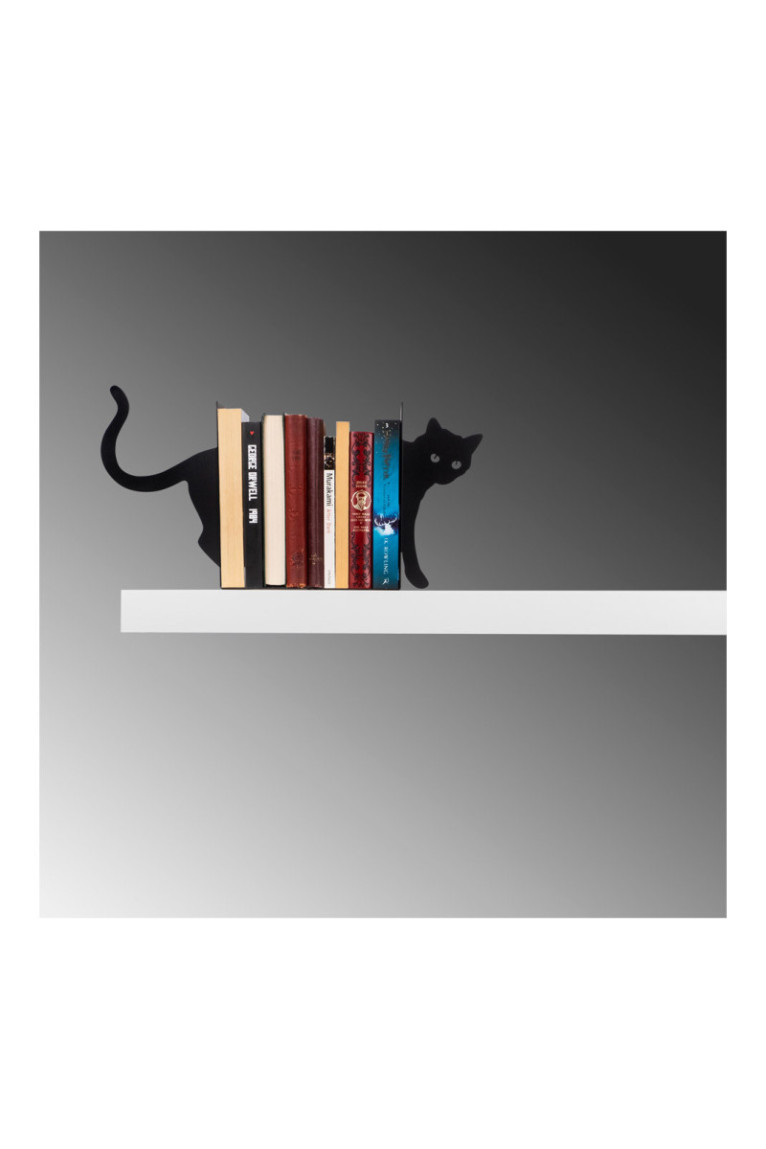 Serre-livres en métal - Noir
