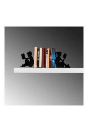Serre-livres en métal - Noir