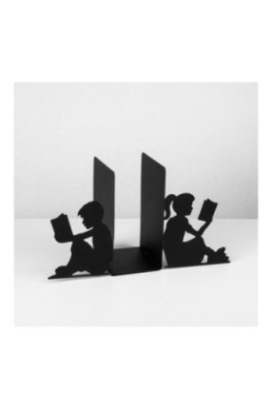 Serre-livres en métal - Noir