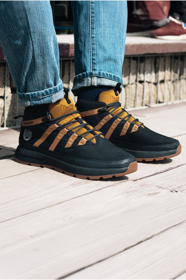 Bottines - BUSTAGRIP - Løper - Black+Mustard