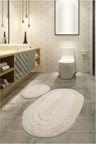 Ensemble de tapis de bain (2 pièces) - Écru