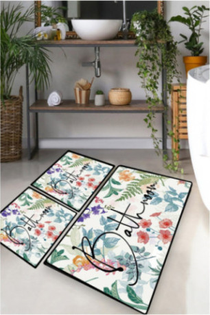 Ensemble de tapis de bain (3 pièces) - Multicolore