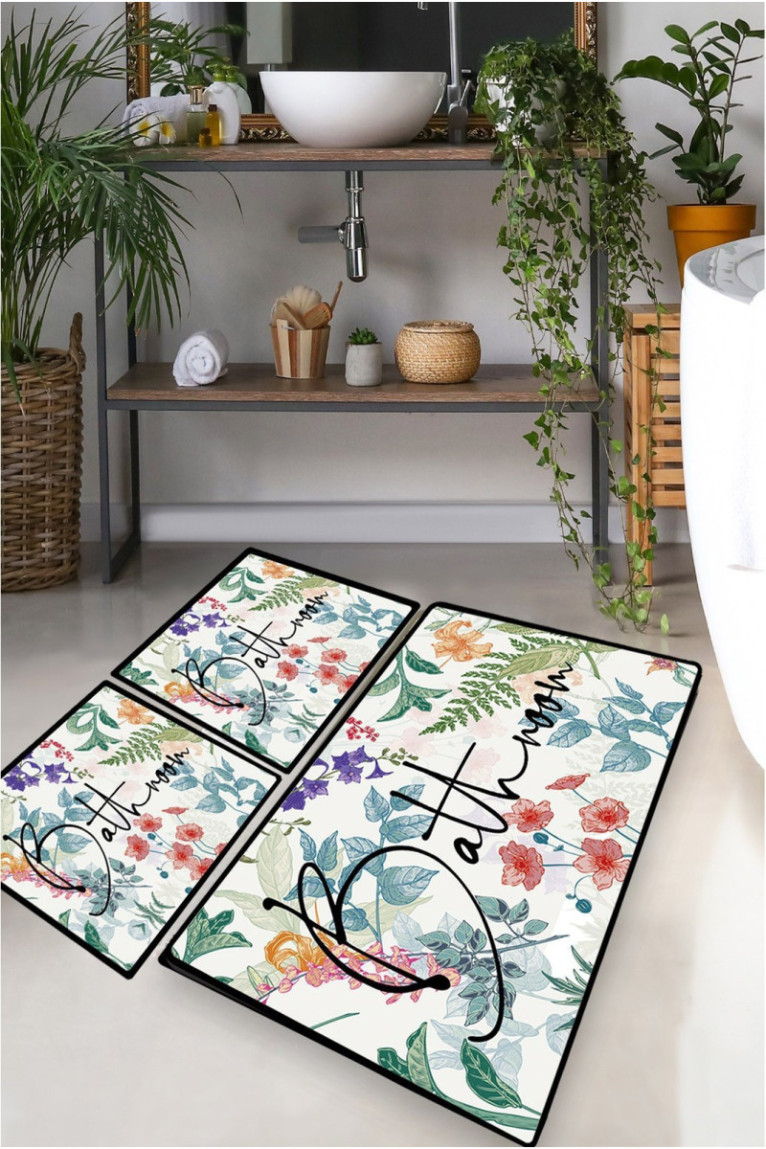 Ensemble de tapis de bain (3 pièces) - Multicolore