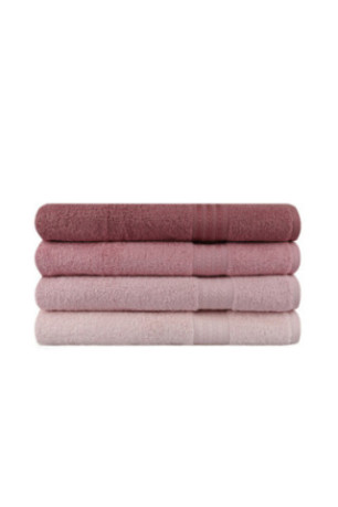 Ensemble de serviettes de bain (4 pièces) - Poudre / Rose / Rose poudré / Rose clair