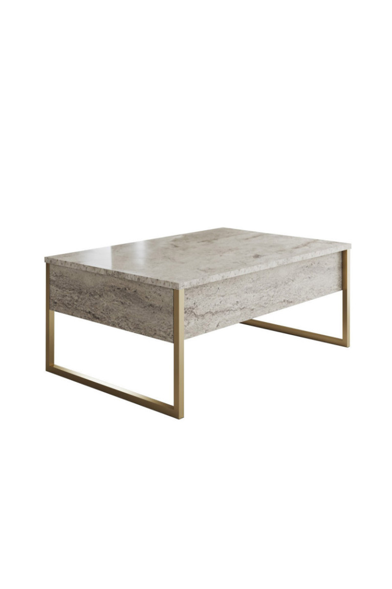 Table basse - Travertin doré