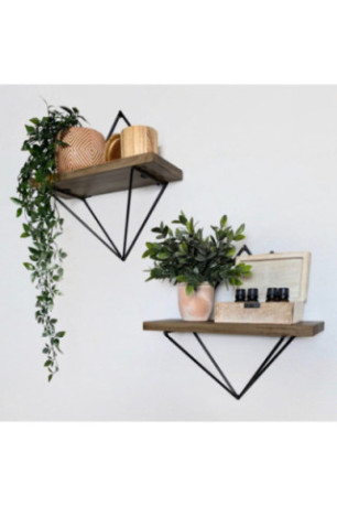 Étagère murale décorative en bois -Noyer Noir