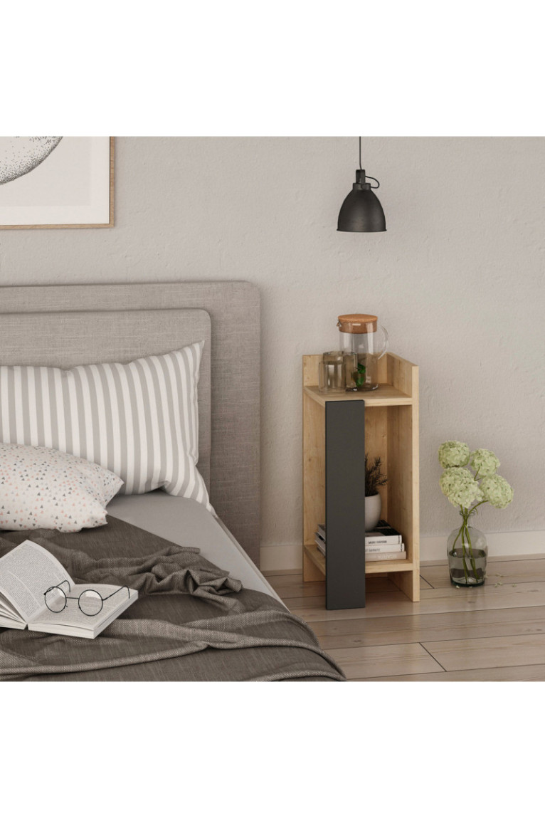 Table de nuit - Chêne anthracite