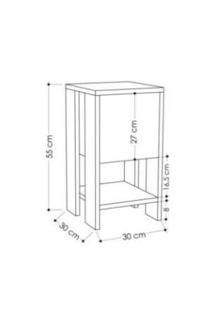 Table de nuit - Chêne anthracite