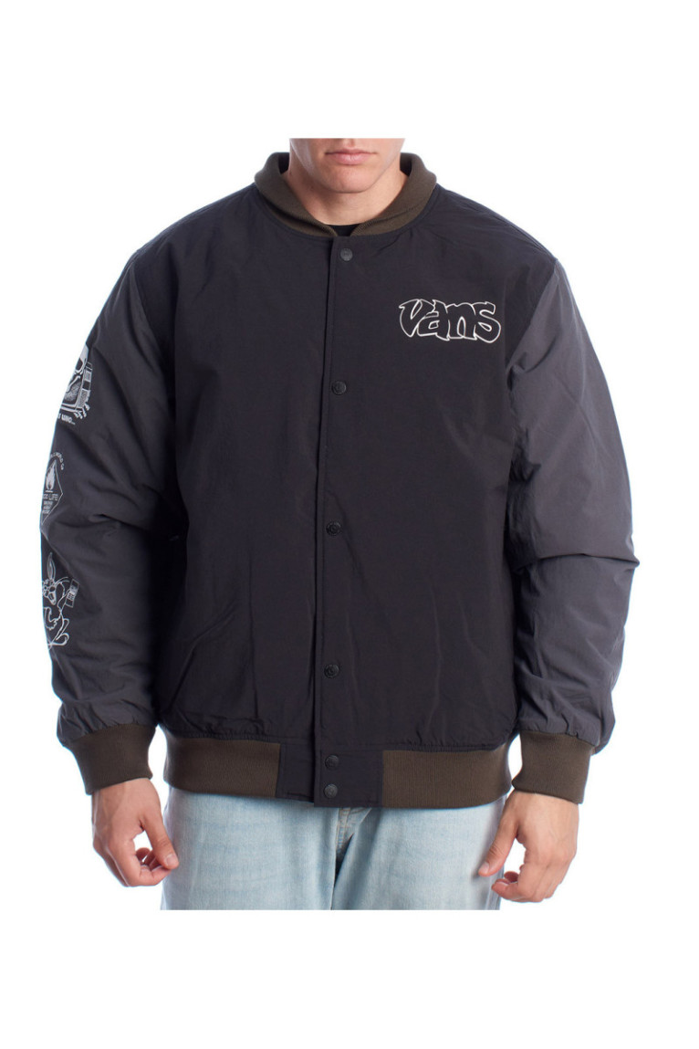 Veste Crazy Eddy Baseball manches longues Noir et marron
