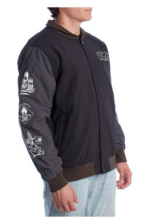 Veste Crazy Eddy Baseball manches longues Noir et marron