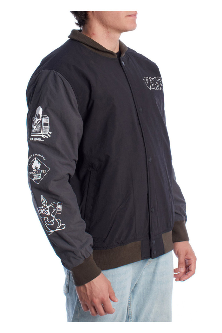 Veste Crazy Eddy Baseball manches longues Noir et marron