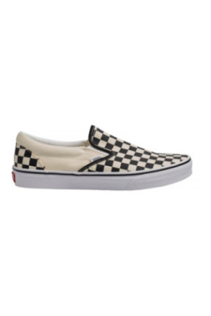 Baskets Classic Slip-On Checkerboard Noir et blanc cassé