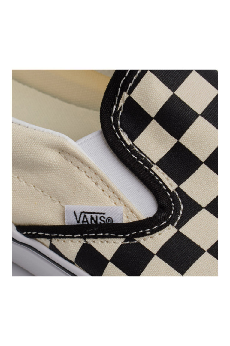 Baskets Classic Slip-On Checkerboard Noir et blanc cassé