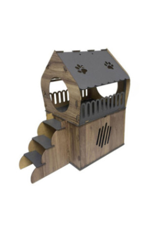 Maison pour chats - Anthracite Noyer clair