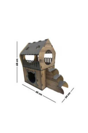 Maison pour chats - Anthracite Noyer clair