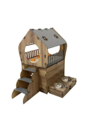Maison pour chats - Chêne anthracite