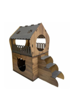 Maison pour chats - Chêne anthracite