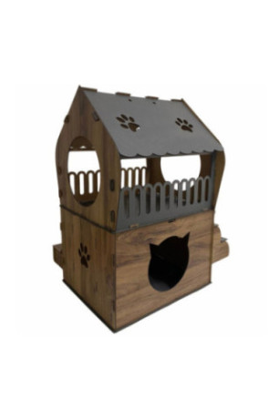 Maison pour chats - Chêne anthracite