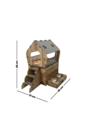 Maison pour chats - Chêne anthracite
