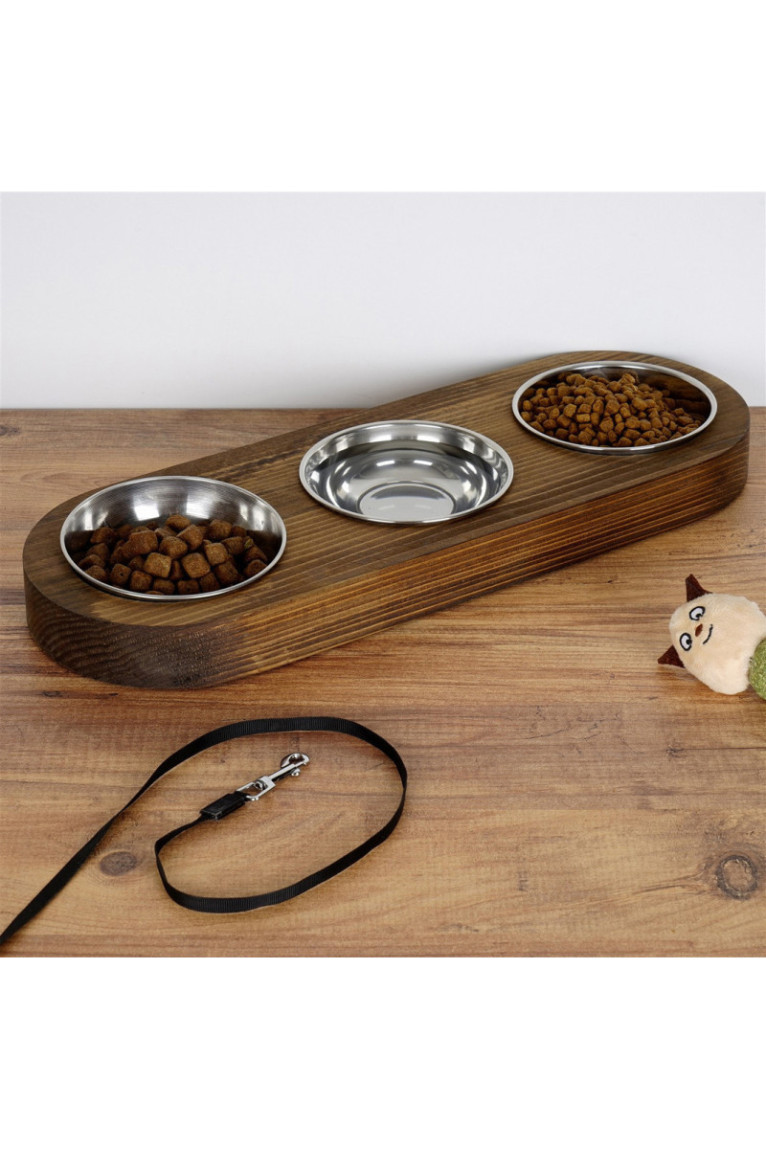 Gamelle pour animaux - Noyer