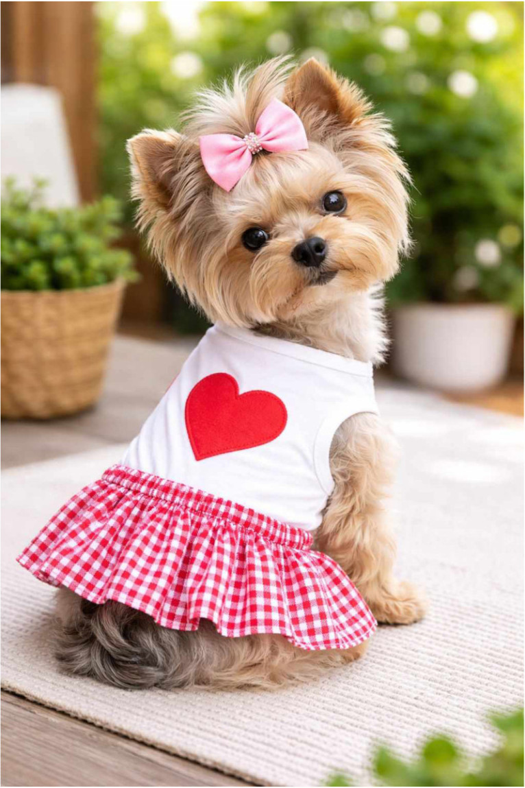Robe pour chien - Rouge Blanc