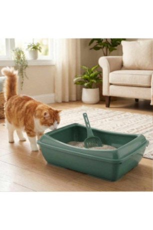 Bac à litière pour chat - Vert