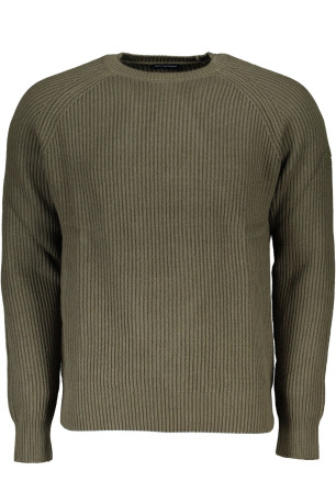 Pull point de côtes anglaises manches longues vert
