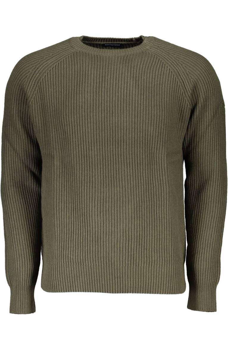 Pull point de côtes anglaises manches longues vert