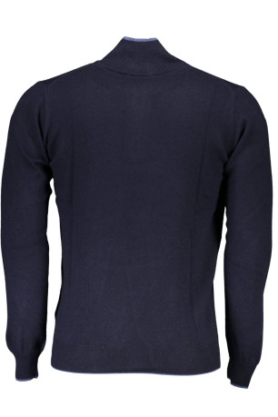 Pull col zippé manches longues bleu