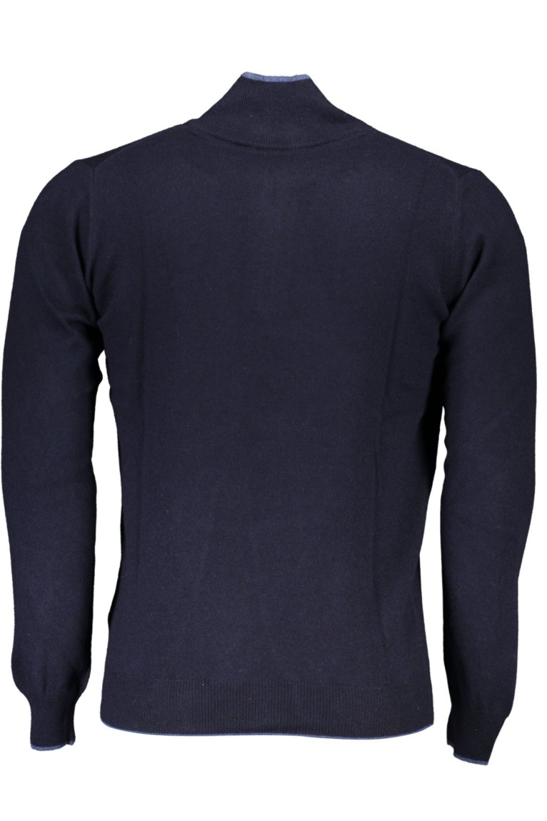 Pull col zippé manches longues bleu
