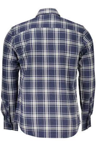 Chemise à carreaux manches longues bleue