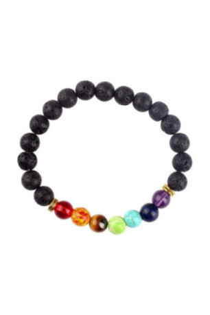 Bracelet De Yoga - Pierres Volcaniques - Noir
