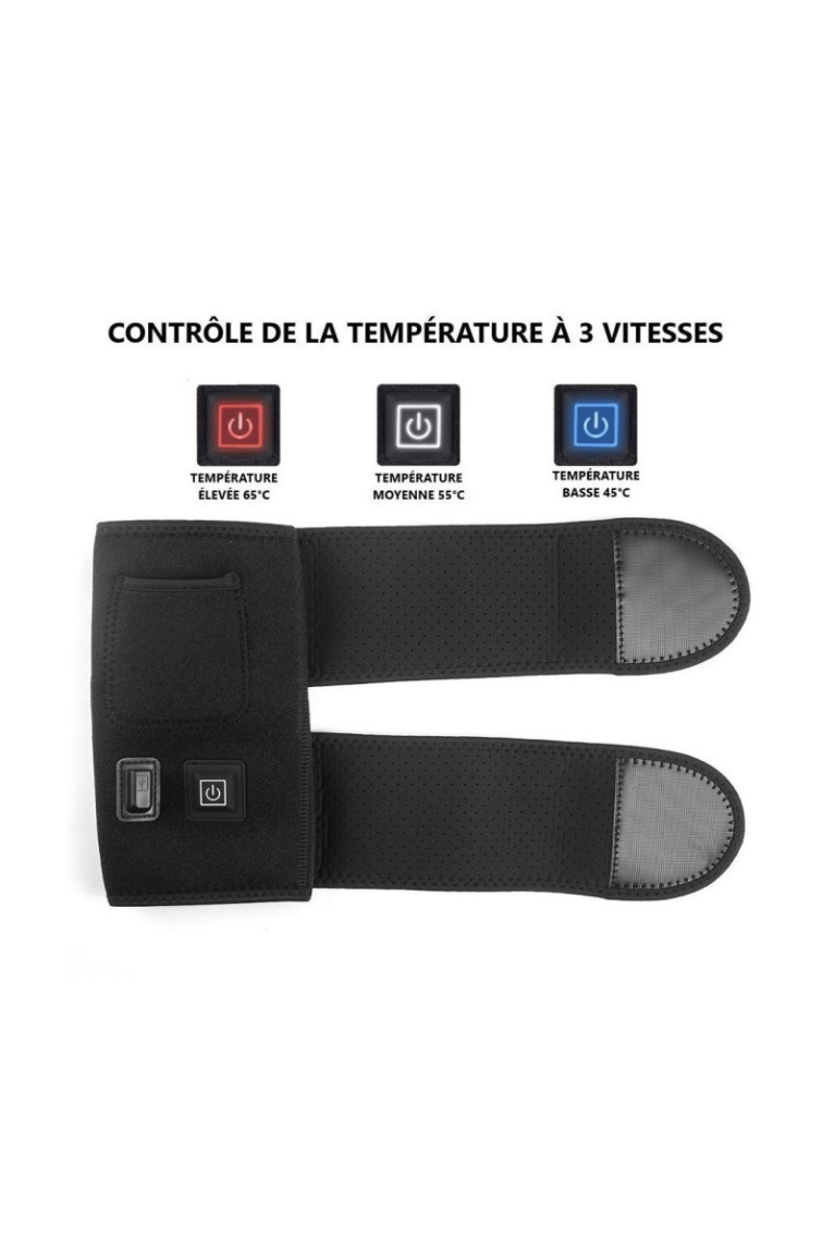 Genouillere Thermothérapeutique Chauffante - Noir