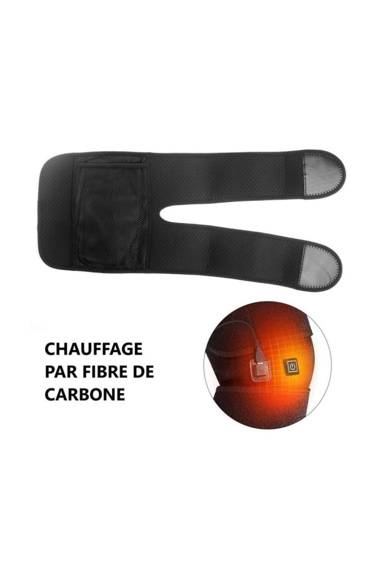 Genouillere Thermothérapeutique Chauffante - Noir